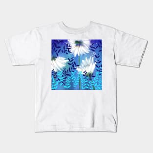 Blue Tranquility Flower Meadow Kids T-Shirt